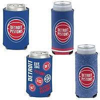 WinCraft Detroit Pistons 4-Pack 12oz Can  Slim Can Cooler Set