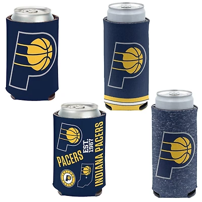 WinCraft Indiana Pacers 4-Pack 12oz Can  Slim Can Cooler Set