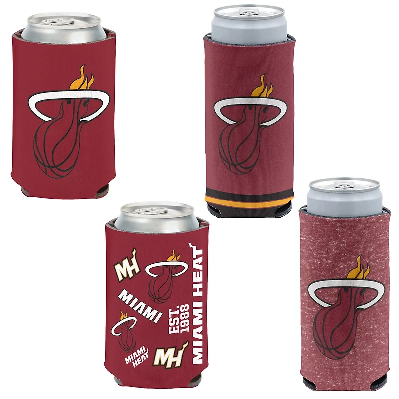 WinCraft Miami Heat 4-Pack 12oz Can  Slim Can Cooler Set