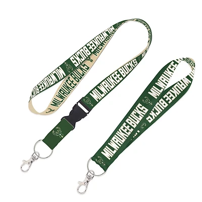 WinCraft Milwaukee Bucks 2-Pack Lanyard with Detachable Buckle Key Strap Set