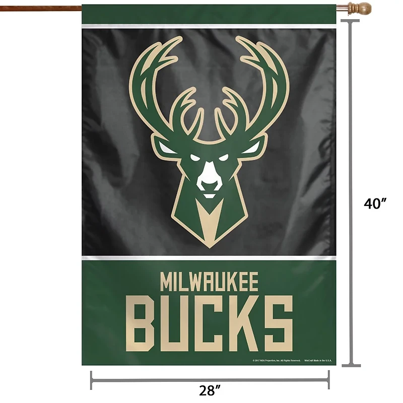 WinCraft Milwaukee Bucks 28" x 40" Primary Logo Single-Sided Vertical Banner