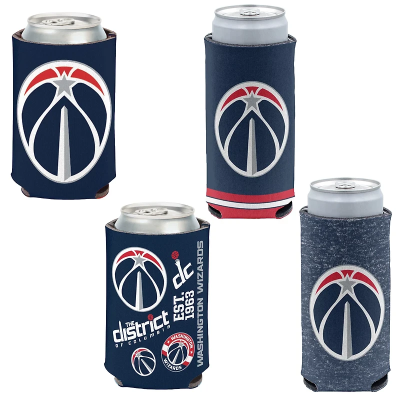 WinCraft Washington Wizards 4-Pack 12oz Can  Slim Can Cooler Set