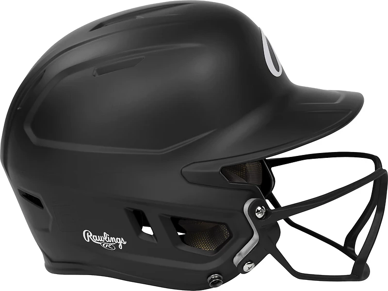 Rawlings Junior Mach Hi-Viz 1-Tone Batting Helmet with Attached Face Guard