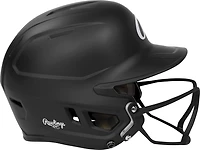 Rawlings Junior Mach Hi-Viz 1-Tone Batting Helmet with Attached Face Guard