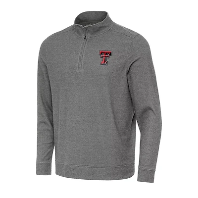 Antigua Heather Texas Tech Raiders Subtle Quarter-Zip Sweatshirt