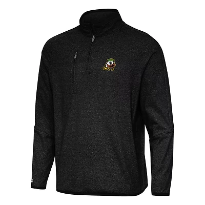 Antigua Heather Oregon Ducks Certain Quarter-Zip Tri-Blend Sweatshirt