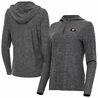 Antigua Heather Georgia Bulldogs Daybreak Quarter-Zip Hoodie