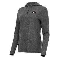 Antigua Heather Georgia Bulldogs Daybreak Quarter-Zip Hoodie