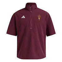 adidas Arizona State Sun Devils Woven Quarter-Zip Short Sleeve Pullover