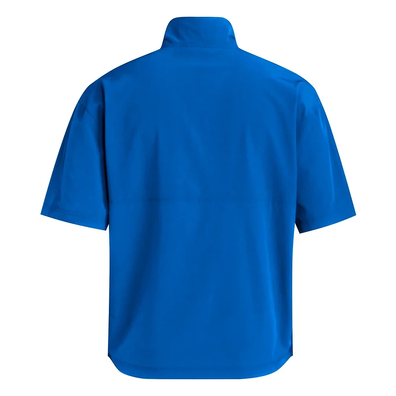 adidas Kansas Jayhawks Woven Quarter-Zip Short Sleeve Pullover