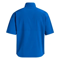 adidas Kansas Jayhawks Woven Quarter-Zip Short Sleeve Pullover