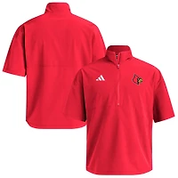 adidas Louisville Cardinals Woven Quarter-Zip Short Sleeve Pullover