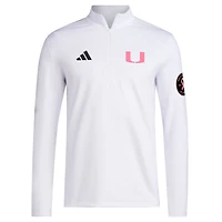 adidas Miami Hurricanes Wear Pink Quarter-Zip Pullover