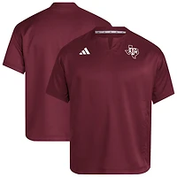 adidas Texas AM Aggies Dugout Coaches Adizero Notch Neck Pullover Top