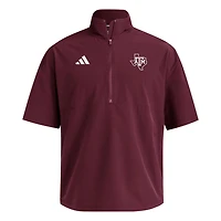 adidas Texas AM Aggies Woven Quarter-Zip Short Sleeve Pullover