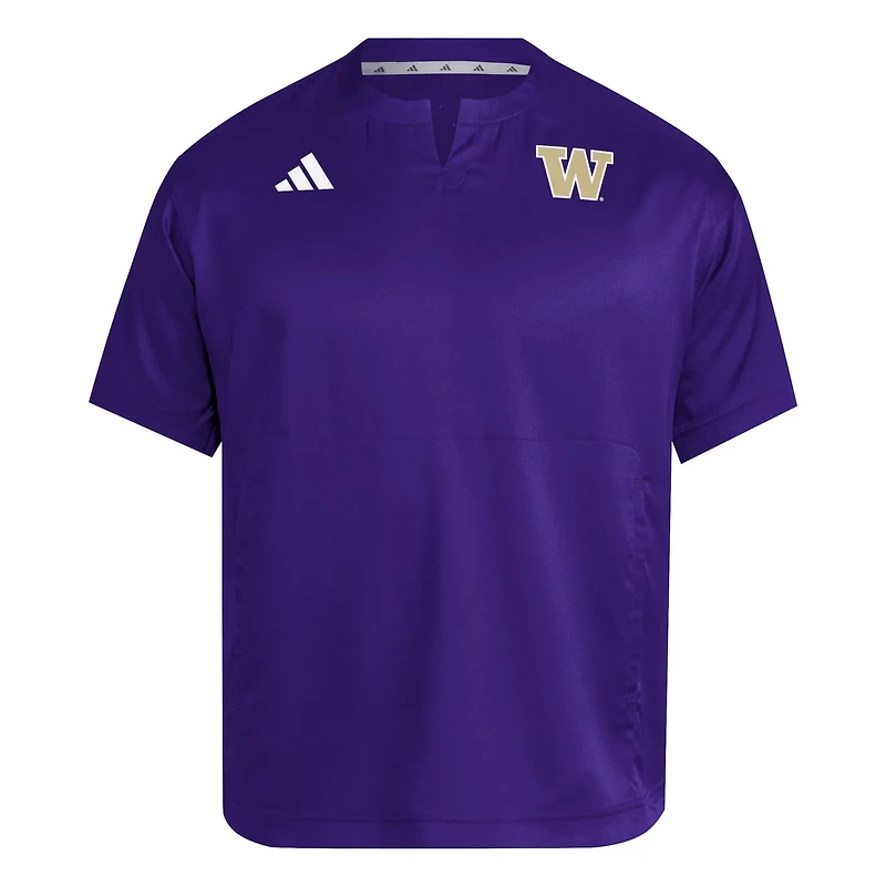 adidas Washington Huskies Dugout Coaches Adizero Notch Neck Pullover Top