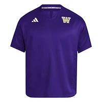adidas Washington Huskies Dugout Coaches Adizero Notch Neck Pullover Top