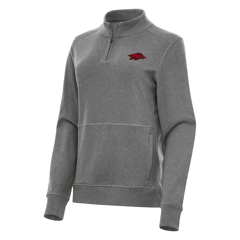 Antigua Arkansas Razorbacks Crush Quarter-Zip Fleece Sweatshirt