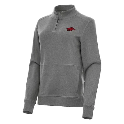 Antigua Arkansas Razorbacks Crush Quarter-Zip Fleece Sweatshirt