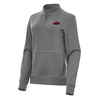 Antigua Arkansas Razorbacks Crush Quarter-Zip Fleece Sweatshirt