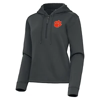 Antigua Clemson Tigers Contemporary Quarter-Zip Hoodie