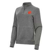 Antigua Clemson Tigers Crush Quarter-Zip Fleece Sweatshirt