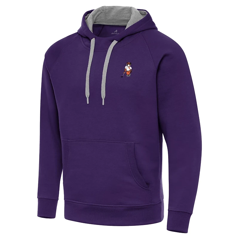 Antigua Clemson Tigers Golfer Victory Raglan Pullover Hoodie