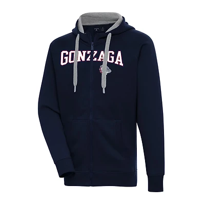 Antigua Gonzaga Bulldogs Big  Tall Victory Raglan Full-Zip Hoodie Jacket