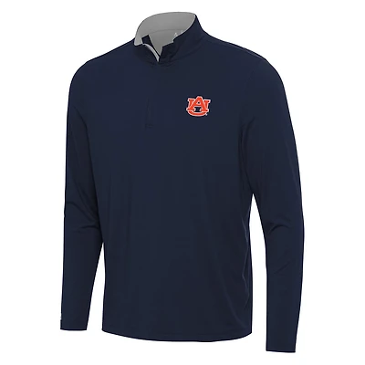 Antigua Gray Auburn Tigers Content Quarter-Zip Pullover Top