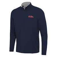 Antigua Gray Ole Miss Rebels Content Quarter-Zip Pullover Top