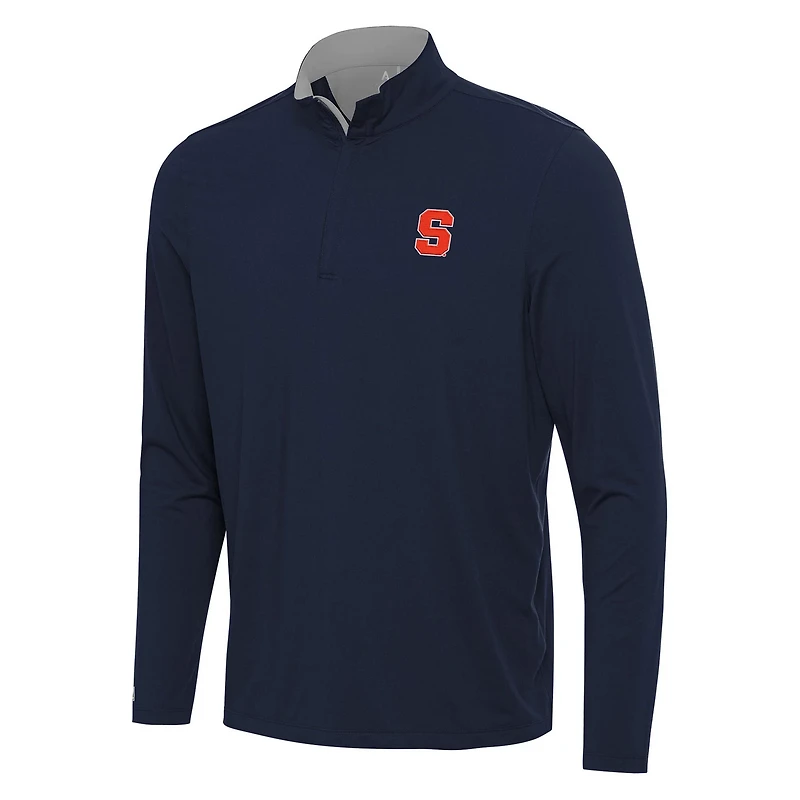 Antigua Gray Syracuse Orange Content Quarter-Zip Pullover Top