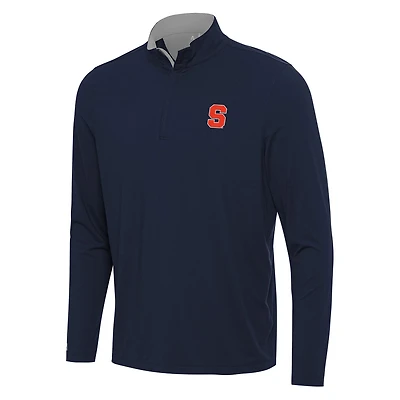 Antigua Gray Syracuse Orange Content Quarter-Zip Pullover Top