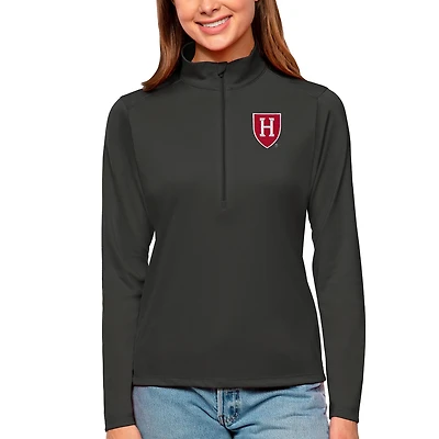 Antigua Harvard Crimson Tribute Quarter-Zip Pullover Top
