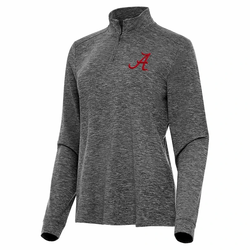 Antigua Heather Alabama Crimson Tide Mentor Long Sleeve Quarter-Zip Mock Polo
