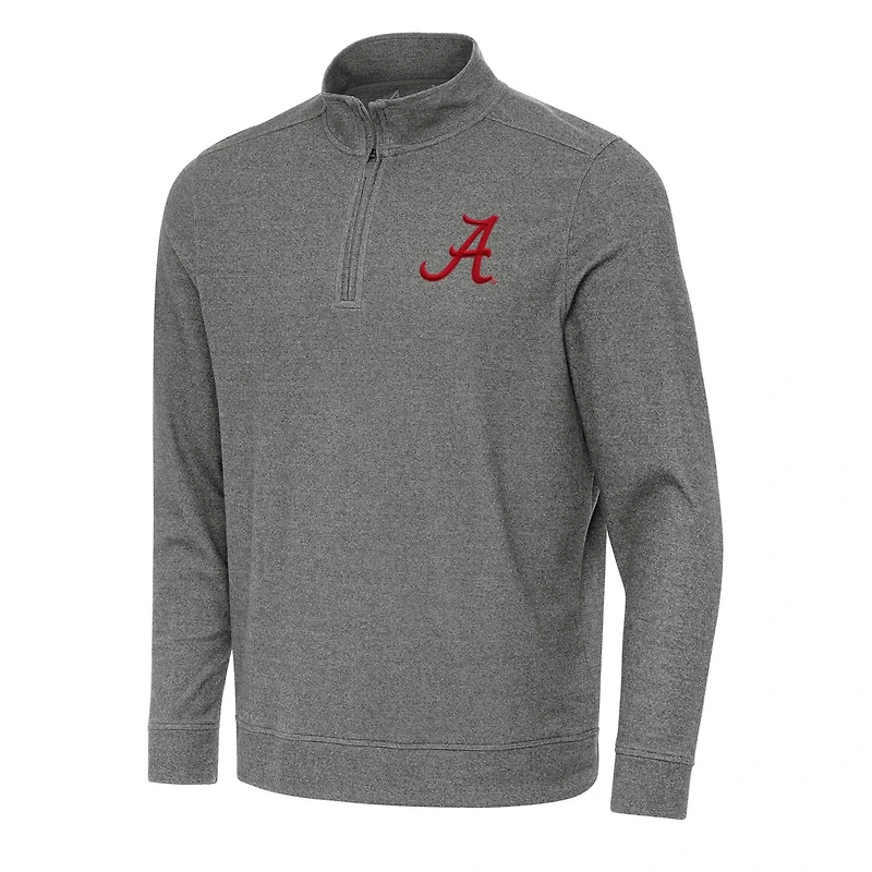 Antigua Heather Alabama Crimson Tide Subtle Quarter-Zip Sweatshirt