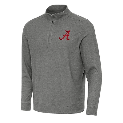 Antigua Heather Alabama Crimson Tide Subtle Quarter-Zip Sweatshirt