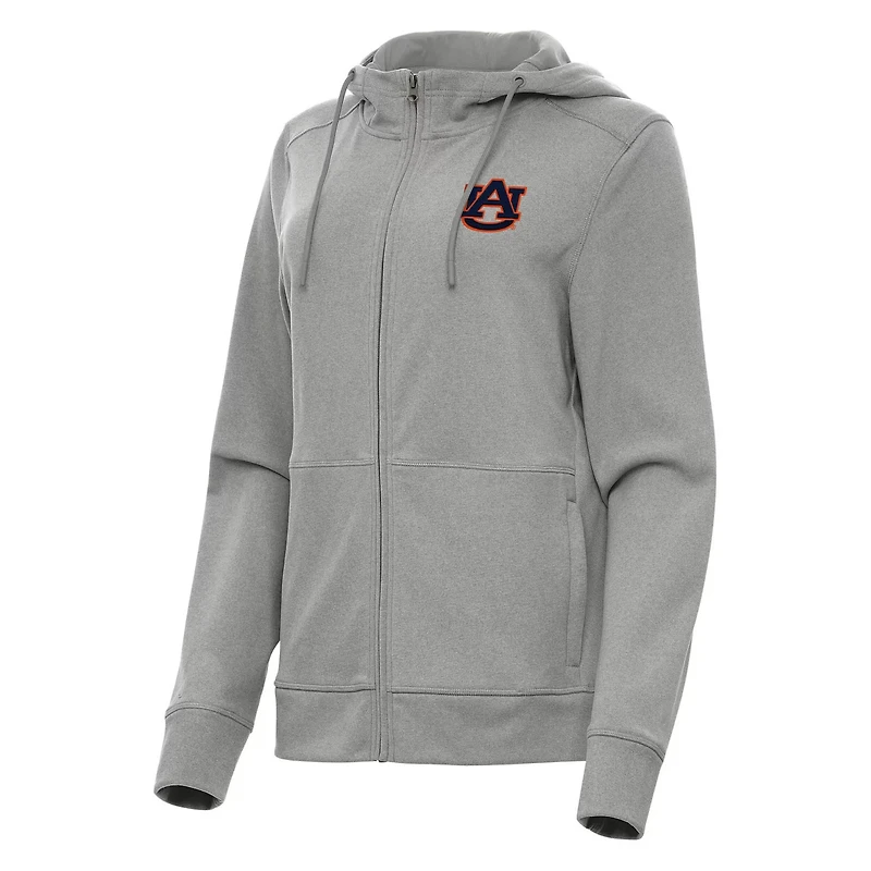 Antigua Heather Auburn Tigers Seeker Full-Zip Hoodie