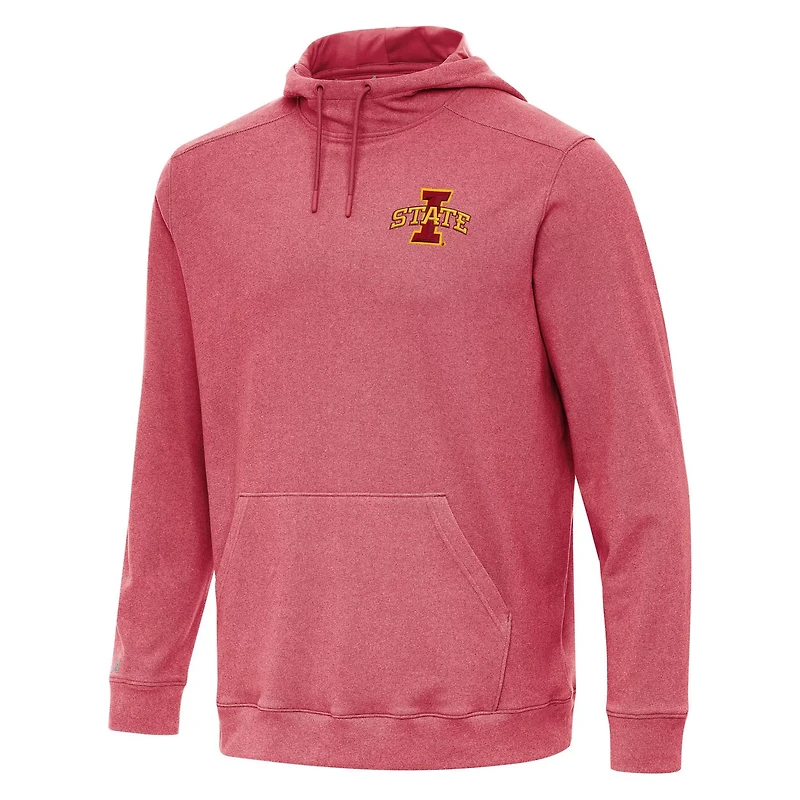 Antigua Heather Cardinal Iowa State Cyclones Cloud Pullover Hoodie