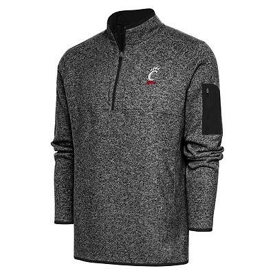 Antigua Heather Cincinnati Bearcats Fortune Quarter-Zip Pullover Jacket