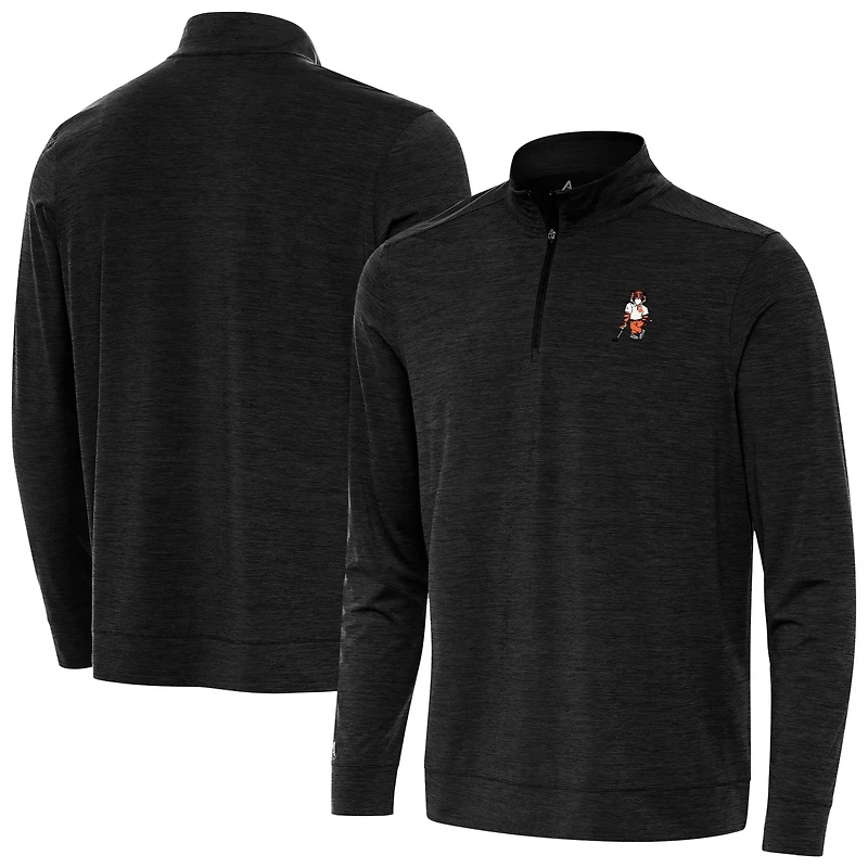Antigua Heather Clemson Tigers Golfer Bright Quarter-Zip Top
