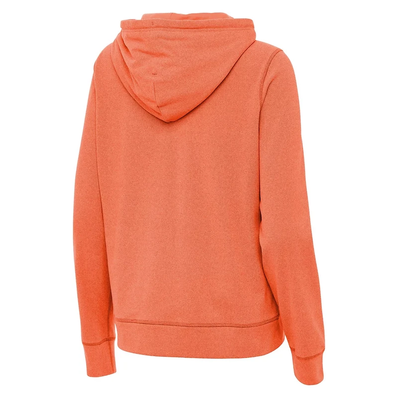 Antigua Heather Clemson Tigers Palmetto Series Justice Pullover Hoodie