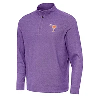 Antigua Heather Clemson Tigers Palmetto Series Subtle Quarter-Zip Pullover