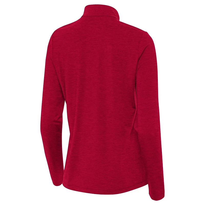 Antigua Heather Crimson Indiana Hoosiers Bright Quarter-Zip Top