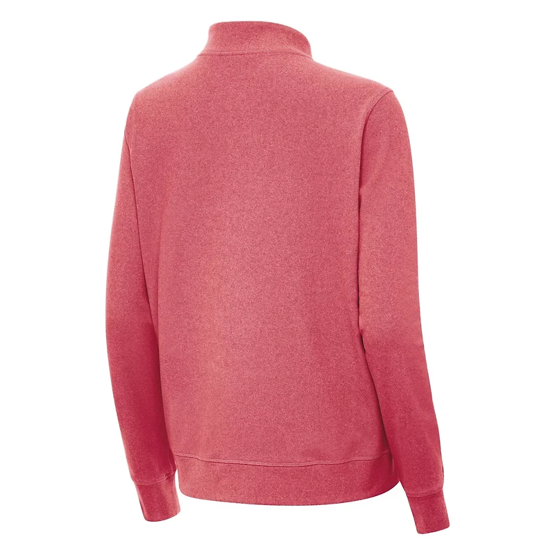 Antigua Heather Crimson Indiana Hoosiers Crush Quarter-Zip Jacket