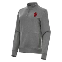 Antigua Heather Crimson Indiana Hoosiers Crush Quarter-Zip Jacket