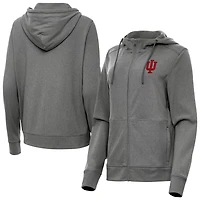 Antigua Heather Crimson Indiana Hoosiers Seeker Full-Zip Hoodie Jacket
