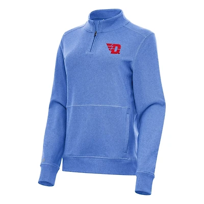 Antigua Heather Dayton Flyers Crush Quarter-Zip Fleece Sweatshirt