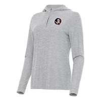 Antigua Heather Florida State Seminoles Daybreak Quarter-Zip Hoodie