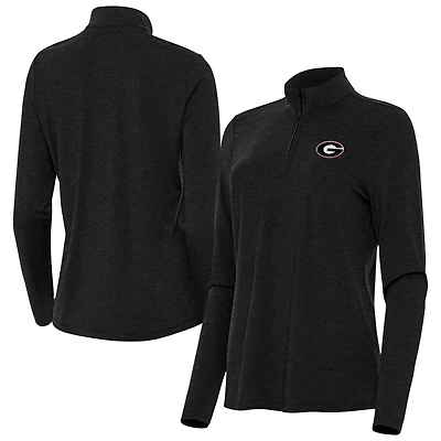 Antigua Heather Georgia Bulldogs Bright Quarter-Zip Top