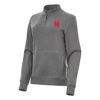 Antigua Heather Houston Cougars Crush Quarter-Zip Fleece Sweatshirt